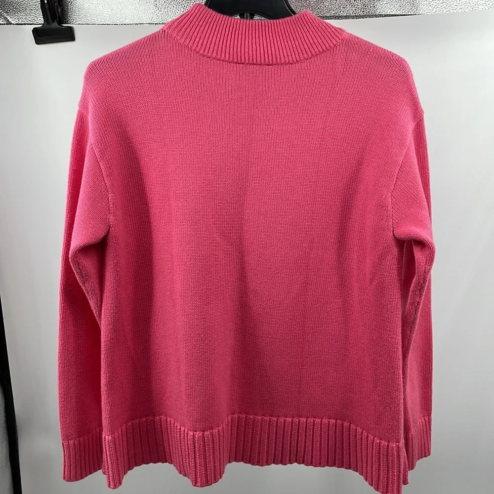 Talbots pink honeycomb cable mock neck knit sweater Size Medium P